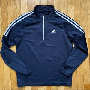 adidas Navy Golf 1/4 Zip Pullover with White Logo